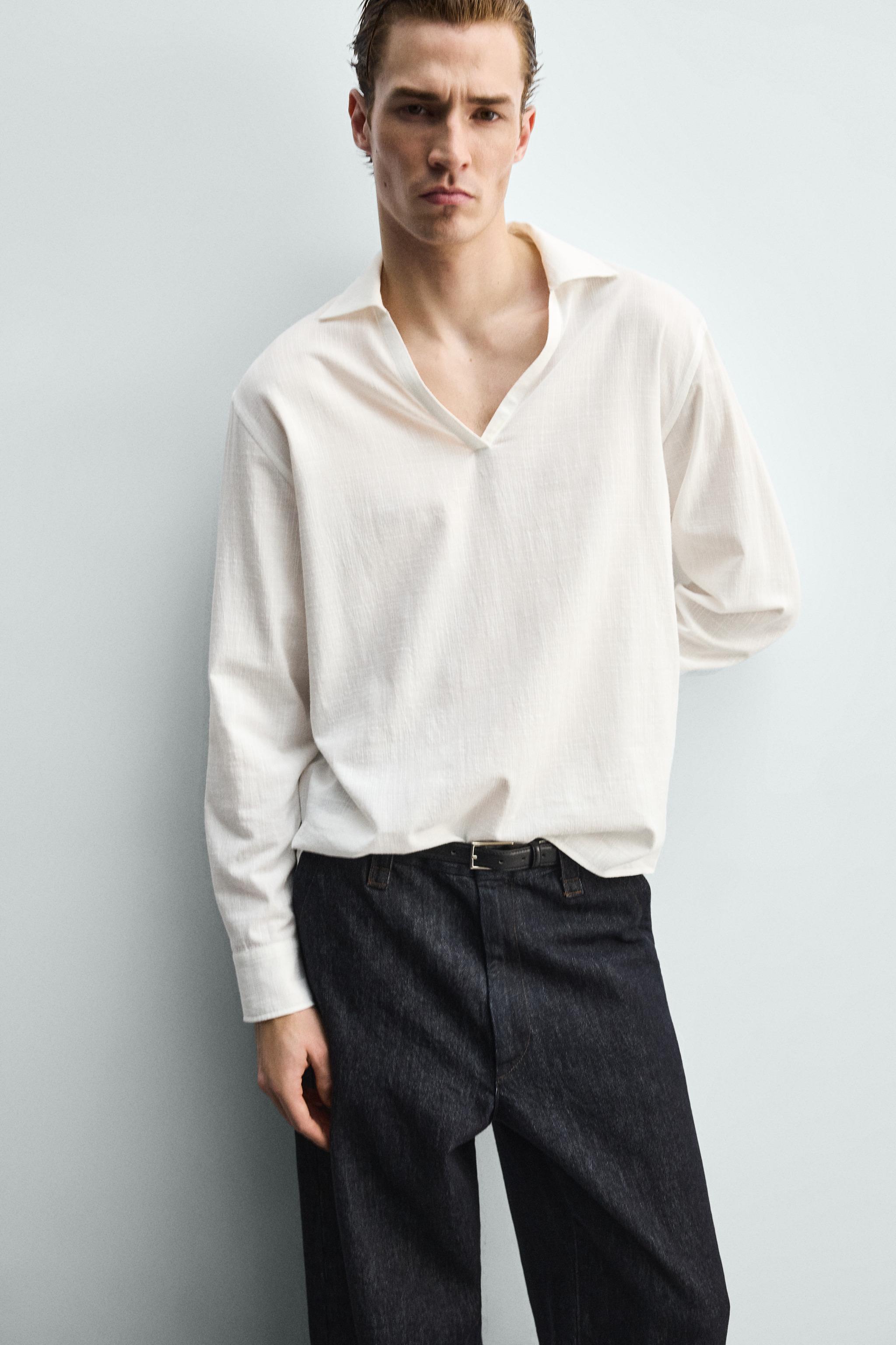 RELAXED FIT COTTON - VISCOSE SHIRT